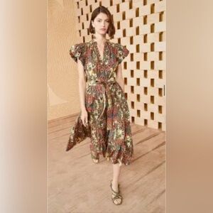 ulla johnson Ottille dress in green colorway NWT